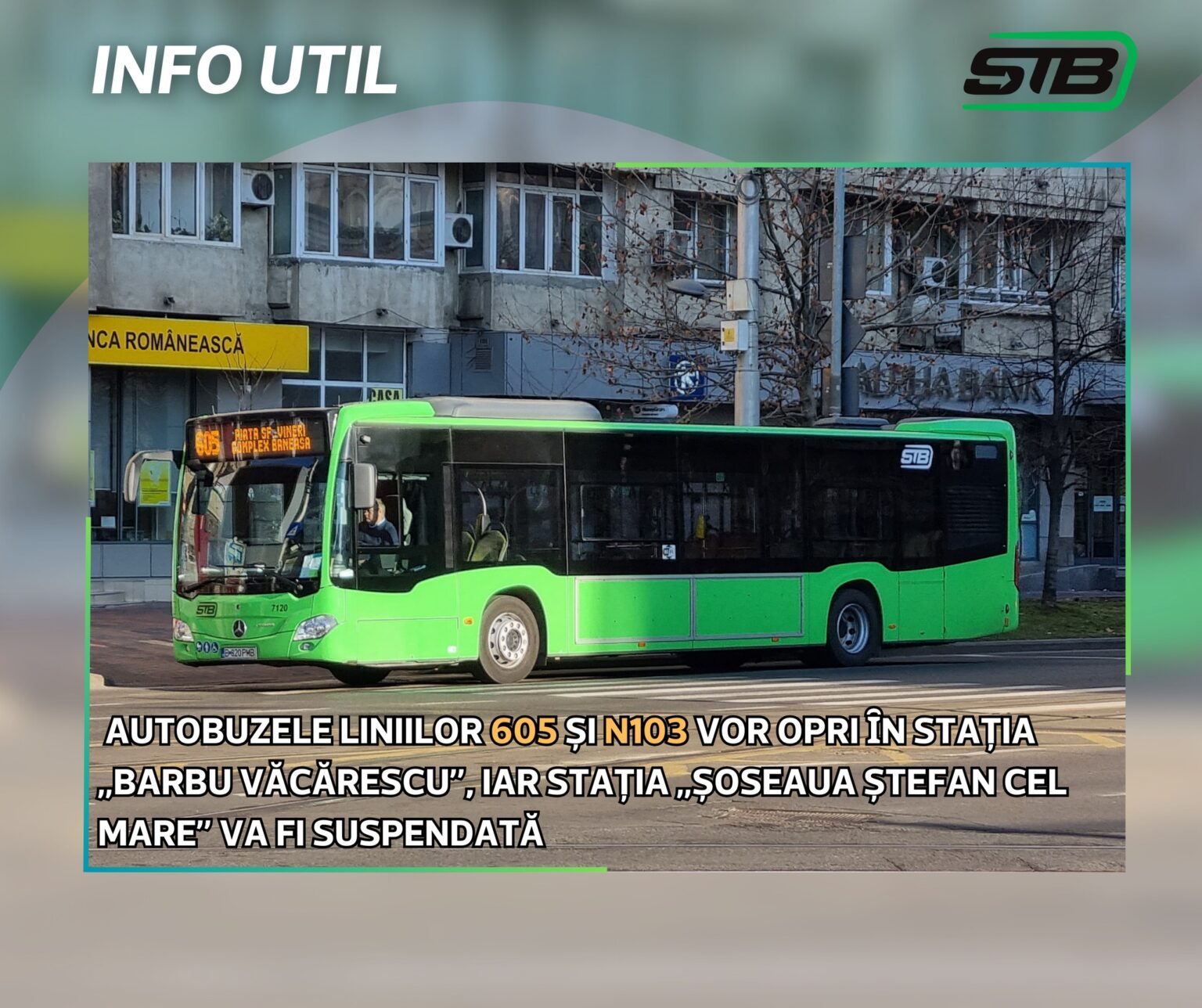 Schimbări pe traseele a două autobuze din Capitală autobuz stb traseu